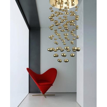 Lampa designerska wisząca szklana Luvia XL złota AZ3073 - AZzardo
